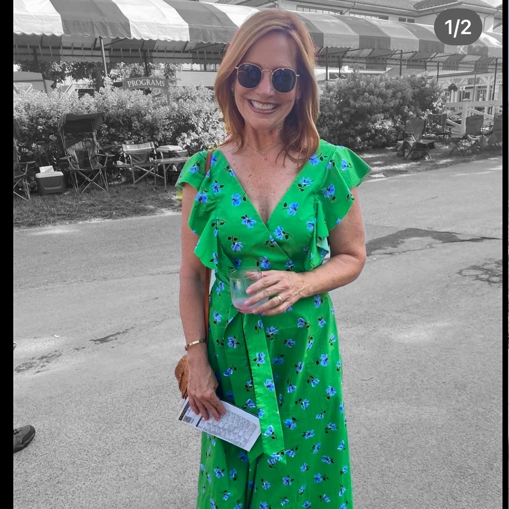 Kate Spade Tea Garden Toss green Floral Dress